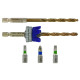4 pièces - Kit Terrasse mèche & fraise HSS 2en1 Bois Métal Ø 5mm + 1 foret HSS + 3 embouts Inox - TIVOLY - 11900770500 