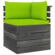 Canapé d'angle palette de jardin bois de pin avec coussin - Couleur des coussins au choix Vert Vif