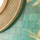Zellige marocain artisanal - vert pacifique 5x5 cm - mosaïque mur (vendu par plaque de 30x30 cm) 