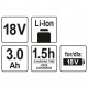 Batterie li-ion 3,0ah 18v 