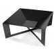 Brasero en acier pieds croisés design noir 