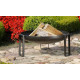 Brasero en acier peint rond pieds design 70 cm 