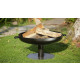 Brasero rond en acier peint sur pied design 80 cm 