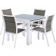 Salon de jardin moderne 4 personnes modulo - Coloris au choix Blanc