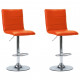 Chaises de bar 2 pcs similicuir - Couleur au choix Orange