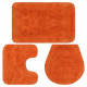 Jeu de tapis de salle de bain 3 pcs tissu - Couleur au choix Orange