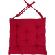 Galette de chaise en coton uni 40 cm 8 points - Couleur au choix Rouge