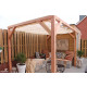 Pergola autoportante bois douglas toile crème porcelaine 4 x 2 m 