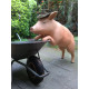 Cochon rose debout en résine 133 cm 