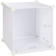 Étagère cubes rangement 11 casiers 2 tringles plastique - Couleur au choix Blanc