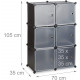 Armoire étagère système de rangement plastique avec 6 portes - Couleur au choix Noir