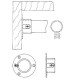 Support latéral tube rond chromé Ø 25 mm MANART - M724/25CR 