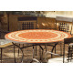 Table ronde mosaïque et fauteuils lorny bergamo 