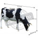 Vache tachetée tête basse en résine 210 cm 