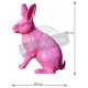 Lièvre assis coloré en résine 58 cm 