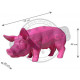Cochon design rose en résine 