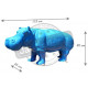Hippopotame design en résine 173 cm - Couleur au choix 