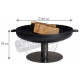 Brasero rond en acier sur pied design 60 cm 