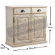 Buffet en bois brut 2 portes 2 tiroirs 