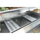 Plancha en inox double plaque clas 80 cm avec chariot et housse chariot avec porte 