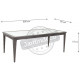 Table de jardin en polyrésine noire et verre 