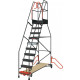 Escabeau roulant à immobilisation automatique charge 150 kg 10 marches ht travail 4310 mm 