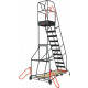 Escabeau roulant à immobilisation automatique charge 150 kg 11 marches ht travail 4540 mm 