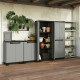 Armoire basse de rangement planet gris et noir 