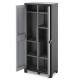 Armoire de rangement polyvalente titan noir et gris 182 cm 