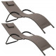 Lit de jardin en aluminium riva (lot de 2) Marron