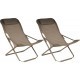 Chaise relax en acier et toile easy (lot de 2) - Couleur au choix Marron