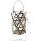 Photophore hexagonal en verre et laiton 