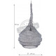 Lampe suspension métal gris blanchi 