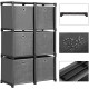 Étagère de rangement en forme d'escalier avec 6 boîtes de rangement meuble de rangement modulable multifonction muni d'un maillet en caoutchouc 105 x 30 x 105 cm (l x l x h) noir 