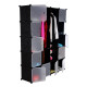 Armoire étagère rangement montage simple système enfichable 10 compartiments noir  