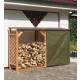 Abri bûches en bois coloris miel double 