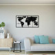 Décoration murale carte du monde 90x55 cm métal noir 