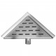L'aqua drain de douche 25 x 25 cm triangle acier inoxydable 