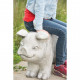 Esschert design banc de jardin en pierre en forme de cochon gris 