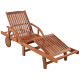 Transat chaise longue bain de soleil lit de jardin terrasse meuble d'extérieur avec table bois d'acacia solide helloshop26 02_0012603 