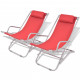 Chaises inclinables de terrasse 2 pièces acier 69 x 61 x 94 cm - Couleur au choix Rouge