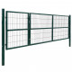 Vidaxl portail de clôture de jardin avec poteaux 350x120 cm acier vert 