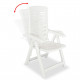 Chaises inclinables de jardin 4 pcs plastique blanc 