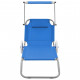 Vidaxl chaise longue pliable avec auvent et roues acier - couleur au choix 