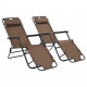 Vidaxl chaises longues pliables 2 pcs avec repose-pied acier - couleur au choix Marron