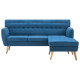 Canapé d'angle revêtement en tissu 171,5x138x81,5 cm bleu 