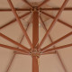 Parasol d'extérieur avec mât en bois 300 cm Taupe 