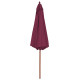 Parasol avec mât en bois 300 cm rouge bordeaux  