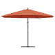 Parasol meuble de jardin en porte-à-fau x avec mât aluminium 350 cm terre cuite helloshop26 02_0008606 