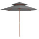 Parasol double avec mât en bois 270 cm - Couleur au choix 